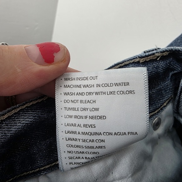 Kancan Medium Wash Distressed Raw Hem High Rise Straight Cropped Jeans Size 27 - Picture 4 of 6